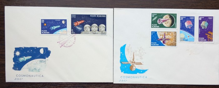 FDC ROMANIA - COSMONAUTICA - 05.01.1965 - SERIE COMPLETA, LP 599