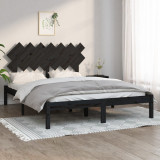 Cumpara ieftin Cadru de pat, negru, 140x190 cm, lemn masiv