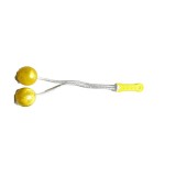 Jucarie interactiva cu bile, flippy, clackers ball, antistres, galben, 40 mm