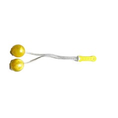Jucarie interactiva cu bile, flippy, clackers ball, antistres, galben, 40 mm