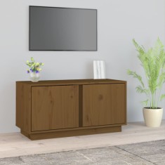 vidaXL Comodă TV, maro miere, 80x35x40,5 cm, lemn masiv de pin 814472