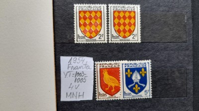 1954-Franta YT=1003-1005 4 val MNH Perfect foto