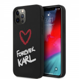 Husa de protectie telefon Karl Lagerfeld pentru iPhone 12/12 Pro, Forever, Silicon, KLHCP12MSILKRBK, Black