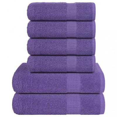 vidaXL Set prosoape 6 piese violet 360 g/m&amp;sup2; 100% bumbac 137087 foto