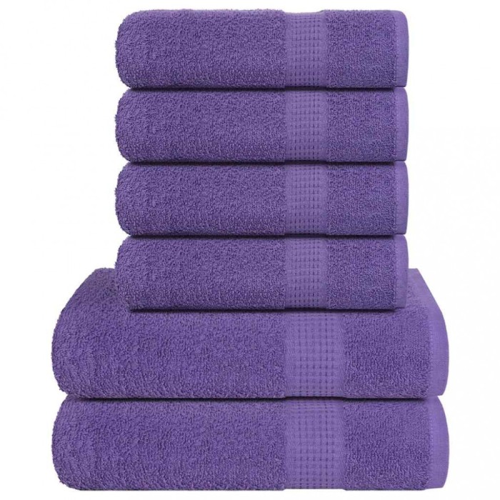 Set prosoape 6 piese violet 360 g/m&sup2; 100% bumbac
