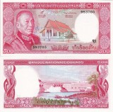 Bancnota Laos 500 Kip (1974) UNC, Neutilizata, Asia