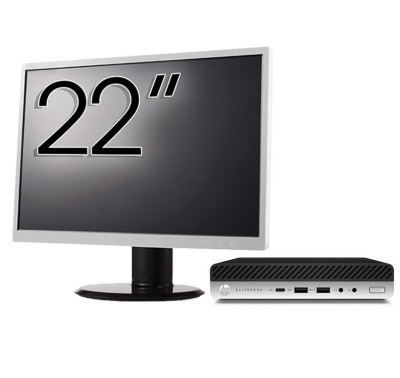 Pachet Calculator Second Hand HP EliteDesk 800 G3 Mini PC, Intel Core i7-7700T 2.90 - 3.80GHz, 8GB DDR4, 256GB SSD, Wi-Fi + Monitor 22 Inch NewTechnol foto