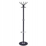 Cuier tip pom din metal cu baza de marmura, 14 agatatoare, 176cm, negru Household NewTrend
