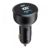 Incarcator Auto HAVIT CC100W Display, 100W, 5A, 1 x USB-A - 1 x USB-C, Negru