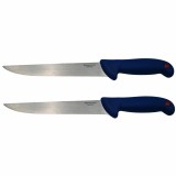 Cumpara ieftin Set doua cutite de bucatarie DEPOX&reg;, Chef's Blade, otel inoxidabil, 33 cm, albastru