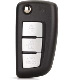 Carcasa cheie auto pliabila Techstar compatibila cu Nissan Qashqai, Juke, Sunny, 3 butoane, buton HOLD portbagaj, lama inclusa, fara electronica