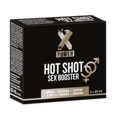 Afrodisiac natural XPOWER Hot Shot Sex Booster, formulă premium pentru stimularea libidoului și intensificarea experiențelor intime - 1 cutie cu 3 buc