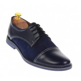 Cumpara ieftin Oferta marimea 40, 44 - pantofi barbati casual din piele naturala bleumarin, L858BLM