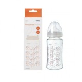 Korres Sticlă de Sticlă pentru Bebelusi Agali Anti-Colici cu Tetină din Silicon pentru 0+, 0+ m, luni Gray Gri 230ml
