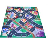 Covoras pentru copii cu design de masinute de curse, Multicolor, 80 x 70 cm, Oem