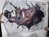Sticker perete 3D / Autocolant &bdquo;Gaură &icirc;n Univers&rdquo; (Galaxie &amp; Planete), 89&times;59 cm