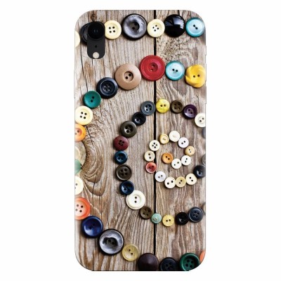 Husa silicon pentru Apple Iphone XR, Colorful Buttons Spiral Wood Deck foto