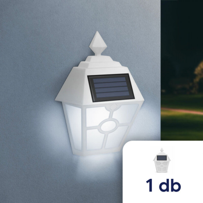 Lampa solara LED - alb, alb rece - 14 x 6,2 x 19 cm - 1 buc