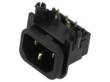 Conector Alimentare AC 10A 250V IEC 60320 THT