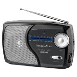 Radio Portabil Kruger&amp;Matz AM/FM, AUX, Jack 3.5mm, Baterie/Retea, Negru/Alb/Gri