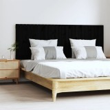 Tăblie de pat pentru perete, negru, 166x3x60 cm, lemn masiv pin