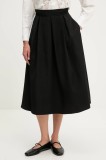Answear Lab fusta culoarea negru, midi, evazati