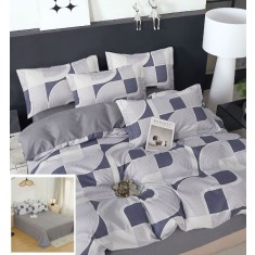 Lenjerie Pat Charlie Sf115, Bumbac, 4 Piese, Fara Elastic, Alb, Gri