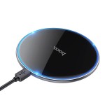 Incarcator Wireless HOCO CW6 Pro Easy 15W cu Iluminare LED, Negru