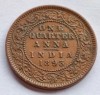 44. Moneda India 1 quarter anna 1893, Asia