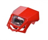 Carene Enduro Rosii cu Far H4 12V, 35/35W - Inaltime 250mm, Latime 260mm - Distanta Montare 185/165mm, AW2352R