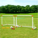 Set 2 x mini-poarta de fotball cu plasa, Footbal Action, dimensiuni 86x60x39 cm