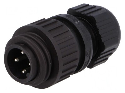 Conector circular mufă tată IP67 4 pini pe cablu foto