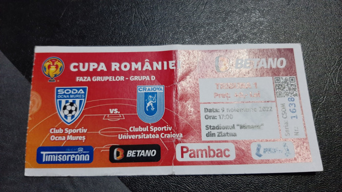 Bilet Soda Ocna Mures - U Craiova