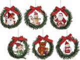 Set 6 ornamente brad Craciun &Oslash; 9 cm