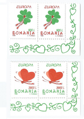 |Romania, LP 1449/1998, Europa &amp;#039;98 - Martisor, pereche, MNH foto