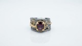 Cumpara ieftin Inel Masiv din Argint 925 Patinat E i Aur cu Granat , Volcanic Shore Ring