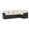 Set mobilier de gradina cu perne, 5 piese, negru, poliratan