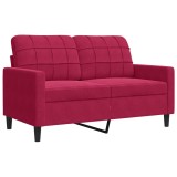 Cumpara ieftin Canapea cu 2 locuri, rosu vin, 120 cm, catifea