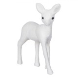 Figurina Crăciun, Model Cerb, Alb Catifelat, 15cm