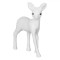 Figurina Crăciun, Model Cerb, Alb Catifelat, 15cm