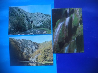 HOPCT LOT 2437 CHEILE CARASULUI/NEREI-CARAS SEVERIN-3 CARTI POSTALE-NECIRCULATE foto