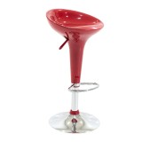 Cumpara ieftin Scaun de bar Felice pakoworld reglabil pe inaltime baza rosu-crom 40x43x84cm
