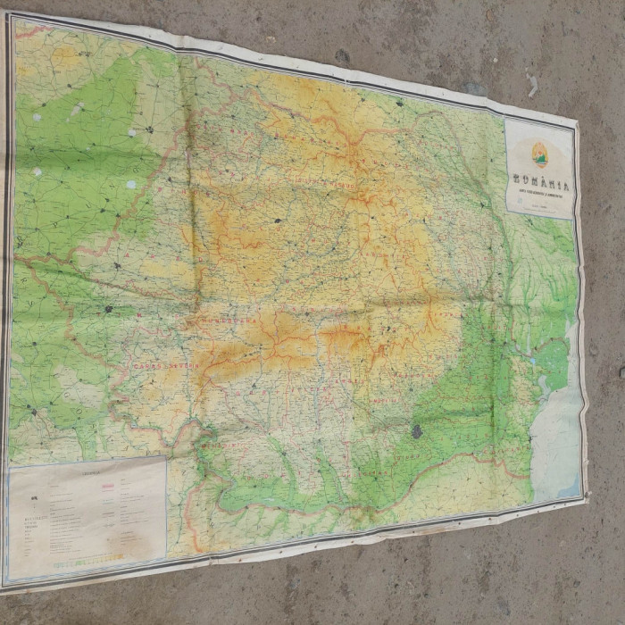 Harta mare REPUBLICA SOCIALISTA ROMANIA,Directia topografica militara 1987