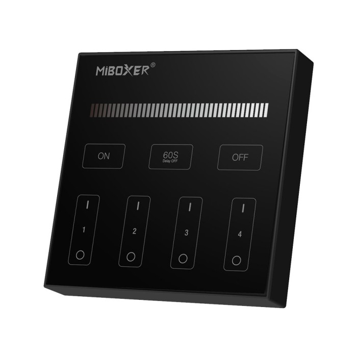 Mi-Light MiBoxer Group Grup de comanda Dimmer cu telecomanda neagra montat pe perete 4 zone DIM B