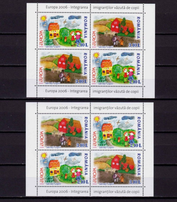 ✅ RO 2006 LP 1718c &quot;Europa 2006- Integ. imigrantilor &quot;,set colite 374 T I+T II,MNH