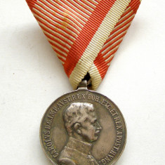 u221 Austria Ungaria imp. Karl Medalia Fortitudini argint marcat originala