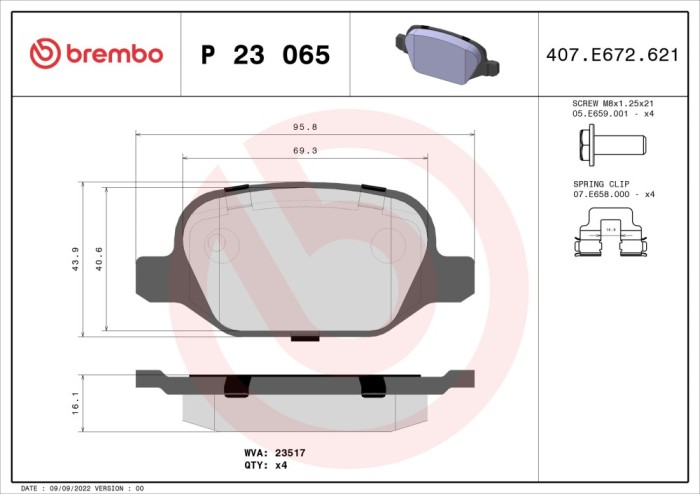 BREMBO P 23 065 PRIME LINE set placute frana disc