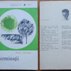Petre Ghelmez , Germinatii , 1967 , editia 1 cu autograf , volum de debut