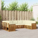 vidaXL Seturi de canapele 9 pcs Natural și Crem Lemn Solid de Acacia 3375475