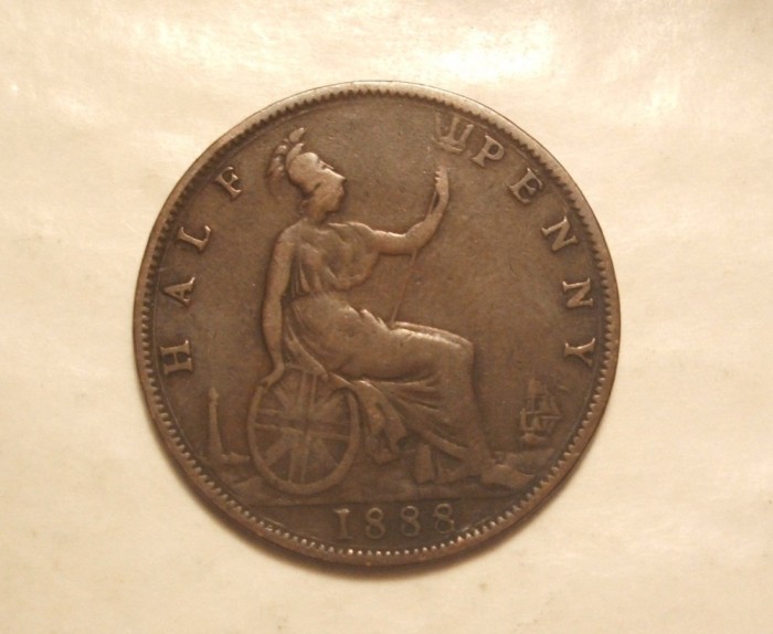 ANGLIA HALF PENNY 1888
